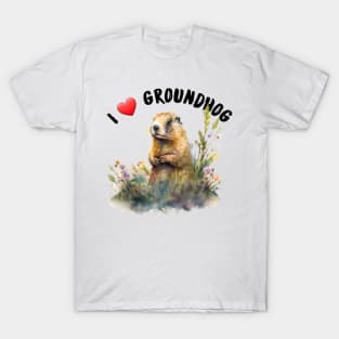 I love groundhog T-Shirt